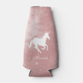 ピンクユニコーンパーソナライズされたボトルクール ボトルクーラー (正面)
