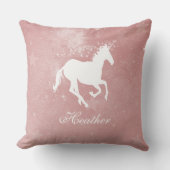 ピンクユニコーンパーソナライズされた装飾用クッション クッション (正面)