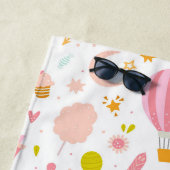 ピンクユニコーンパーティーパタモノグラムのーン女の子 ビーチタオル (インサイチュ)