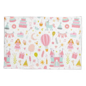 ピンクユニコーンパーティーパタモノグラムのーン女の子 枕カバー (裏面)