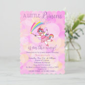 ピンクユニコーンフェアリープリンセスベビーシャワー招待状 (スタンド正面)