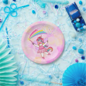 ピンクユニコーンフェアリープリンセス紙プレート ペーパープレート (パーティー)