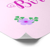 ピンクユニコーンフェイクピンクグリッター誕生日 ポスター (角)