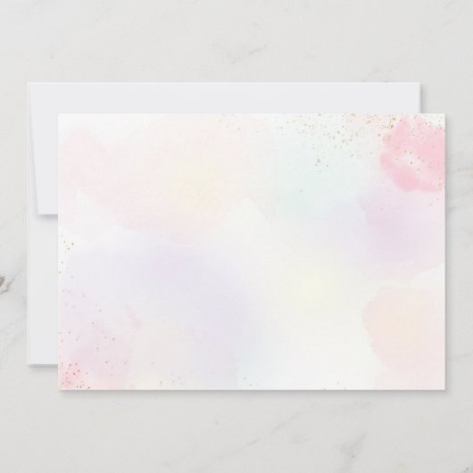 ピンクユニコーンフォーエバーマジカル誕生日写真 招待状 (裏面)