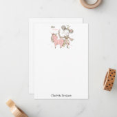 ピンクユニコーンプリンセスキッズノートカード ノートカード (正面/裏面インサイチュ)