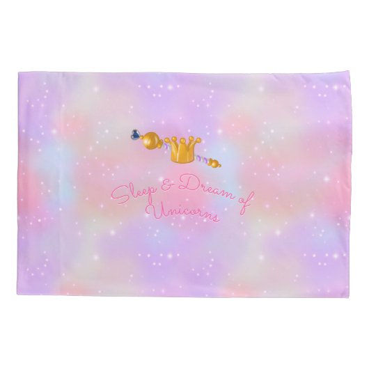 ピンクユニコーンプリンセススウィートドリームズ 枕カバー (裏面)