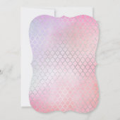 ピンクユニコーンマーメイド招待状メタリックカード 招待状 (裏面)