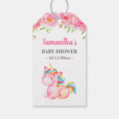 ピンクユニコーンミニシャンパンベビーガールシャワー特典 ギフトタグ (裏面)