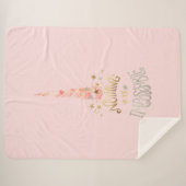 ピンクユニコーン感動的引用文 シェルパブランケット (正面(横))