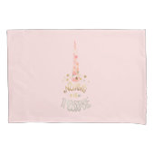 ピンクユニコーン感動的引用文 枕カバー (正面)