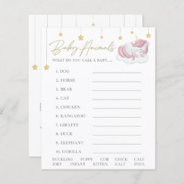 ピンクユニコーン星赤ちゃんシャワー動物ゲーム