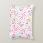 ピンクユニコーン水玉模様マジカルかわいらし童話 アクセントクッション (裏面(縦))