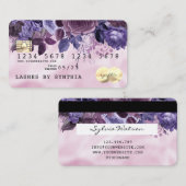 ピンクユニコーン滴下クレジットカード金ゴールドフローラ 名刺 (正面/裏面)