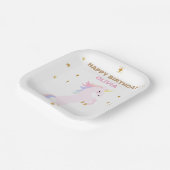 ピンクユニコーン紙プレート誕生日の装飾 ペーパープレート (傾斜あり)