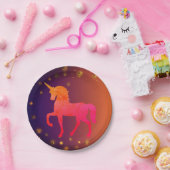 ピンクユニコーン紙プレート ペーパープレート (パーティー)