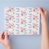 ピンクユニコーン誕生日パーティスクラップブック紙 チラシ (手)