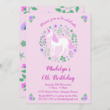 ピンクユニコーン誕生日パーティーへの招待