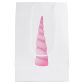 ピンクユニコーン誕生日 ミディアムペーパーバッグ (裏面)