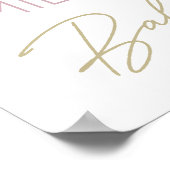 ピンクユニコーン金ゴールドスターベビーシャワーのサイン ポスター (角)