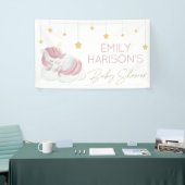 ピンクユニコーン金ゴールドスターベビーシャワー 横断幕 (トレードショー)