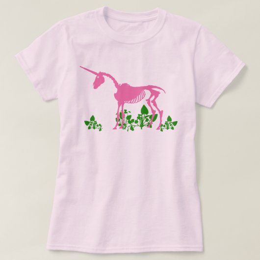 ピンクユニコーン骨格 Tシャツ (デザイン正面)