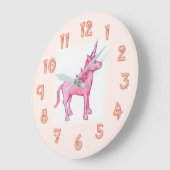 ピンクユニコーン ラージ壁時計 (傾斜)