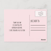 ピンクユニコーン/レインボー誕生日写真 ポストカード (裏面)