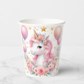 ピンクユニコーン 紙コップ (正面)