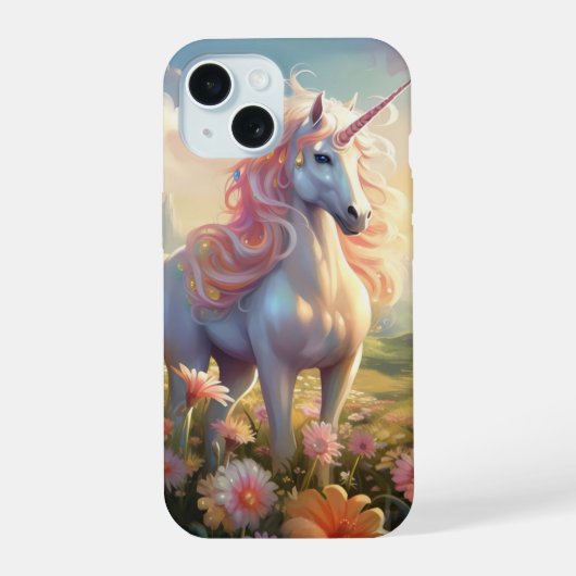 ピンクユニコーン iPhone 15ケース (裏面)