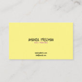 ピンクユニークとイエローキッズ顔画家 名刺 (裏面)