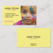 ピンクユニークとイエローキッズ顔画家 名刺 (正面/裏面)