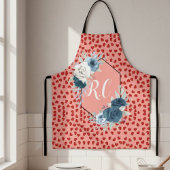 ピンクユニークとパターンの赤いハートカスタム エプロン