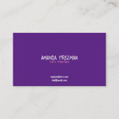 ピンクユニークとパープルキッズ顔画家 名刺 (裏面)