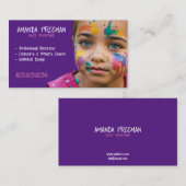 ピンクユニークとパープルキッズ顔画家 名刺 (正面/裏面)