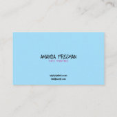 ピンクユニークとブルーキッズ顔画家 名刺 (裏面)