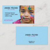 ピンクユニークとブルーキッズ顔画家 名刺 (正面/裏面)