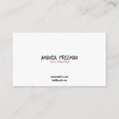 ピンクユニークとホワイトキッズ顔画家 名刺 (裏面)