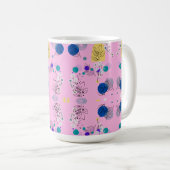 ピンクユニークにモダンは色鮮やかな花をつける コーヒーマグカップ (正面右)