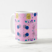 ピンクユニークにモダンは色鮮やかな花をつける コーヒーマグカップ (正面左)
