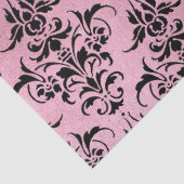 ピンクユニークのデコページのブラックダマスク 薄葉紙 (詳細)