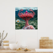 ピンクユニークのドレスを着たホッエレガントシーな王冠の女性 ポスター (キッチン)