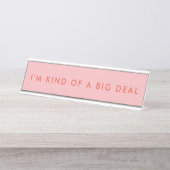 ピンクユニークのノベルティおもしろいデスク名プレート デスクネームプレート (正面)