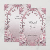 ピンクユニークのフローラサンキューカード サンキューカード (正面/裏面)