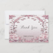 ピンクユニークのフローラサンキューカード サンキューカード (正面)