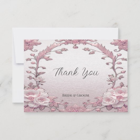 ピンクユニークのフローラサンキューカード サンキューカード (正面)