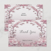 ピンクユニークのフローラサンキューカード サンキューカード (正面/裏面)