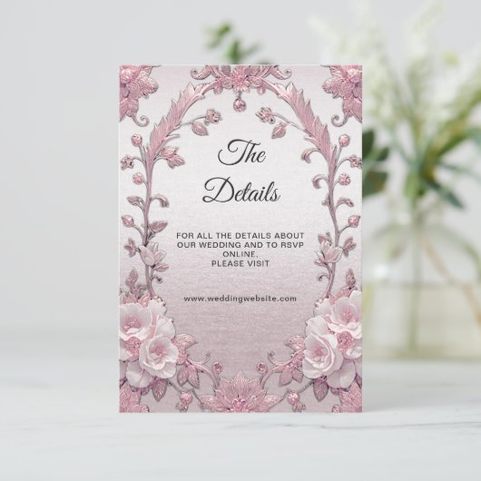 ピンクユニークのフローラ詳細エンクロージャカード エンクロージャーカード (スタンド正面)