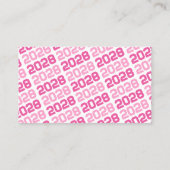 ピンクユニークの卒業ミニ卒業招待状 名刺 (裏面)