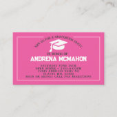 ピンクユニークの卒業ミニ卒業招待状 名刺 (正面)