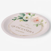 ピンクユニークの白い花金ゴールドキンセアニラ ペーパープレート (アングル)